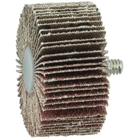 Weiler 2" x 1" Tiger Coated Abrasive Flap Wheel, 1/4"-20 Threaded Stem, 60AO 52611